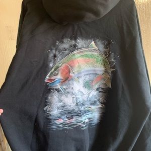 *NEW* Black Hooded Fisherman Sweatshirt 2XL